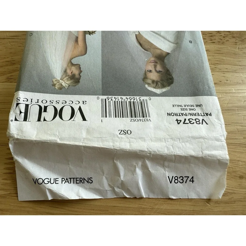 Vogue V8374 Ladies Bridal Wedding Veil Headband Bride Hair New Uncut‎ Pattern